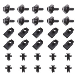 YINETTECH 30 Piece Car Engine Cover Screws Fixed Nut Clamps Plastic Clip Holders for Underbody Fasteners