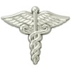 PinMart Silver Plated Medical Caduceus Lapel Pin