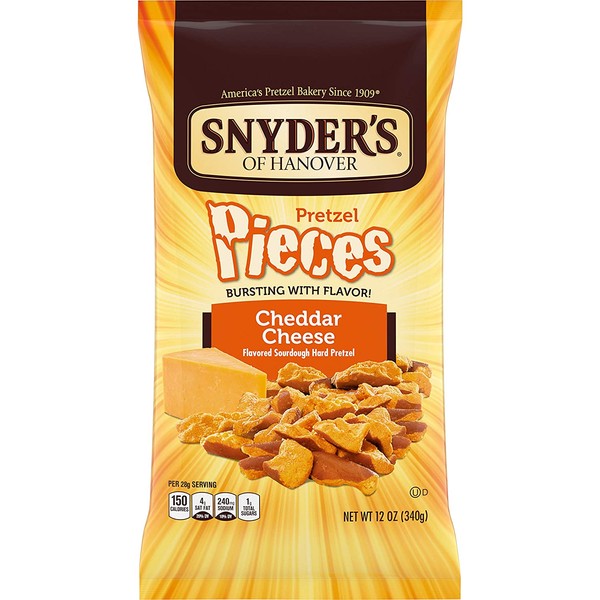 Snyder's of Hanover, Cheddar Cheese Pretzel Pieces, 12oz Bag (Pack of 3)