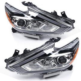 Headlights Assembly For Nissan Altima 2016 2017 2018, 1 Pair Left+Right Side Headlight Set Halogen Headlights Factory Style Headlamp, Chrome Housing Clear Lens 260609HS0A, 260109HS0A