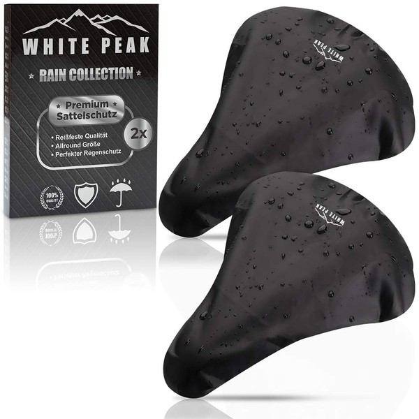 White Peak® set of 2 waterproof saddle covers, bike seat