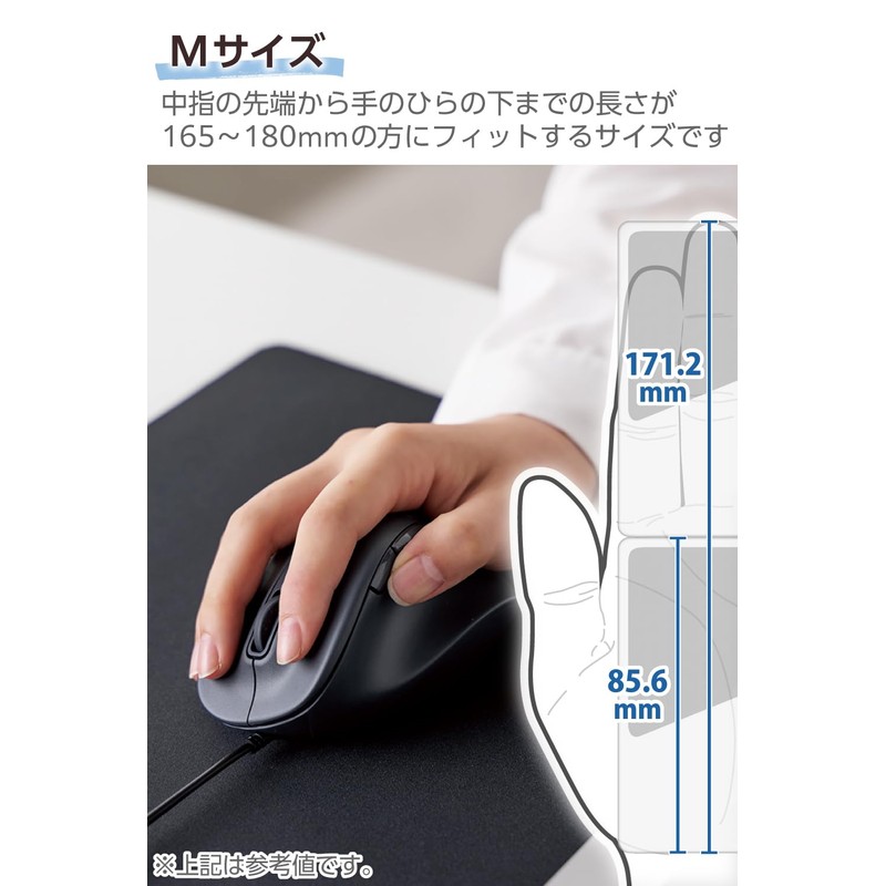 Elecom EX-G M-XGM30UBSKABK Wired Mouse, Quiet, 5 Buttons, AskDoctors Evaluation