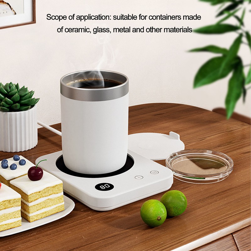 Coffee Warmer White 3 Heating Modes Timing Function Smart Insulation