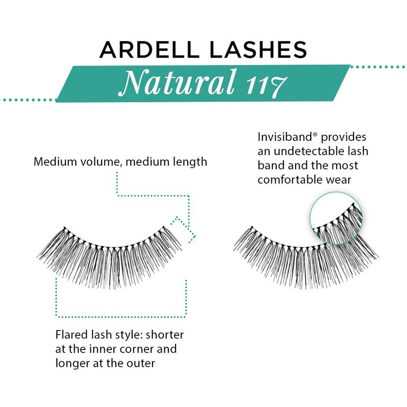 Ardell Natural Lashes False Eyelashes 117 Black (4 pack)