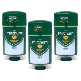 Mitchum Clear Gel Anti-Perspirant & Deodorant, Unscented for Men, 2.25 Oz (3 Pack)