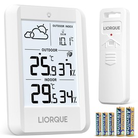 LIORQUE Weather Stations with Outdoor Sensor Wireless Indoor Outdoor Thermometer Hygrometer, Wireless Temperature and Humidity Monitor with Weather Forecast, Digital Weather Stations for Home