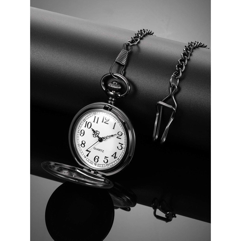 Hicarer Pocket Watch Teacher Arabic Numerals Pocket Watch for Men