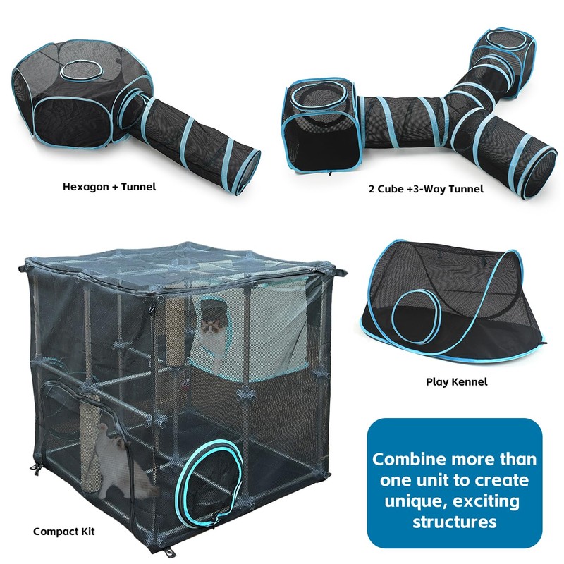 INTURN Catio Outdoor Cat Enclosure,Compact Kit for Outdoor and Indoor(Compact