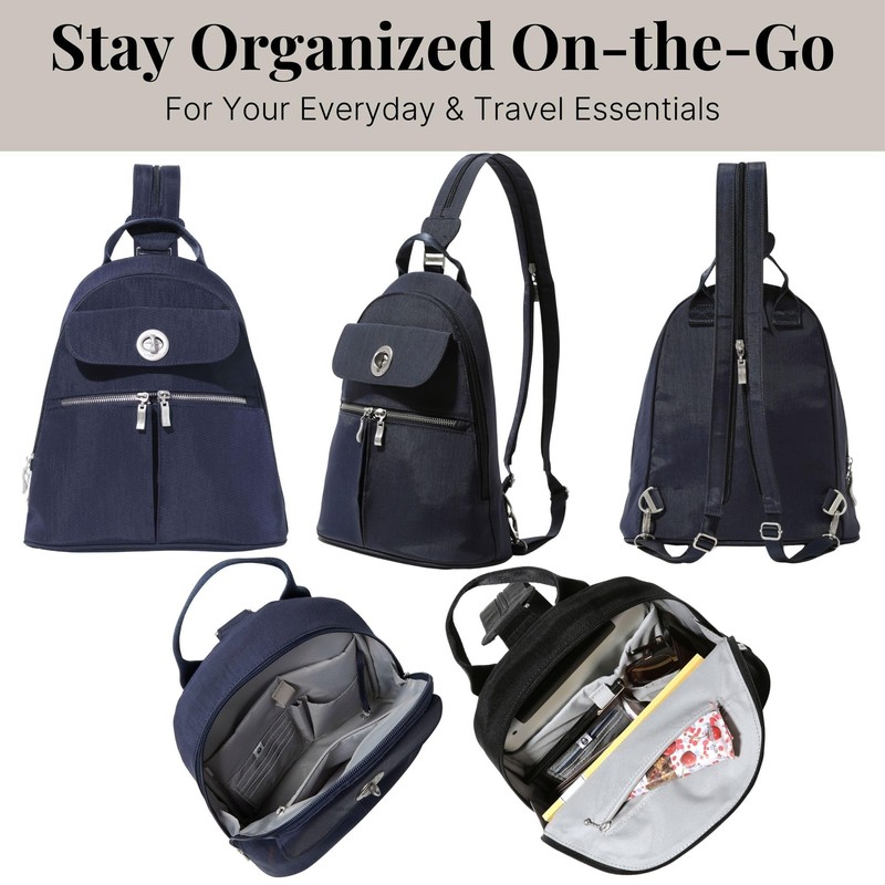 Baggallini Women's Naples Convertible Backpack Naples Convertible Backpack, French navy