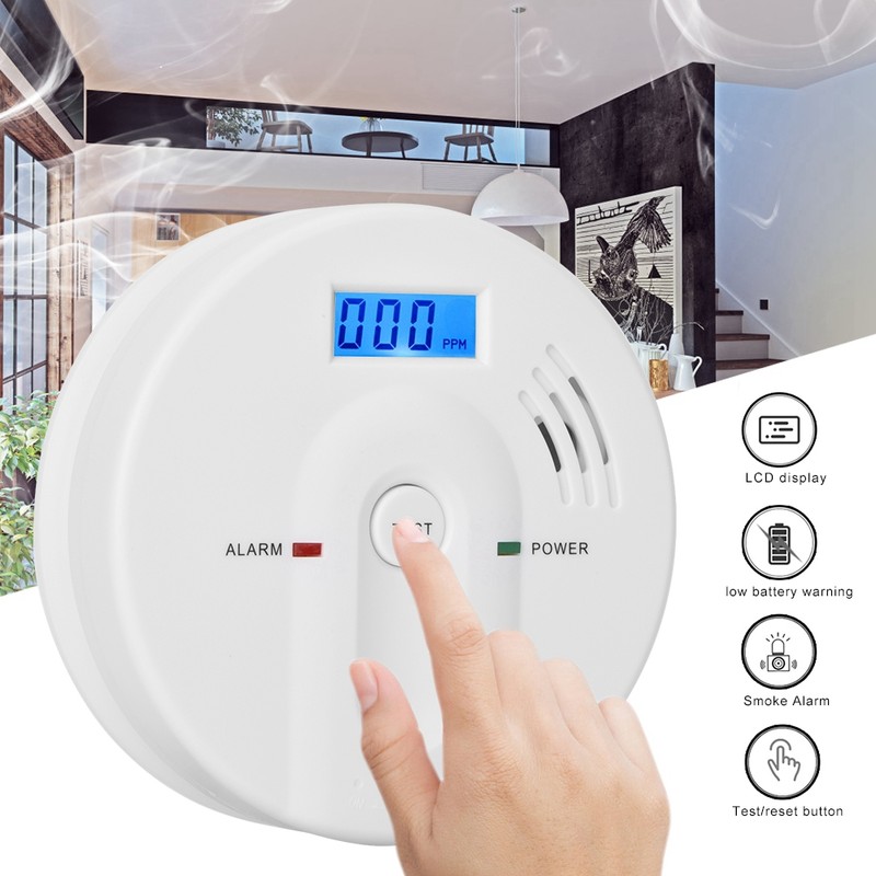 LCD Display Digital Carbon Monoxide Gas Poisoning Sensor Alarm Warning