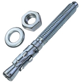 AERZETIX - C54000 - Set of 10 Bolts Anchor Bolt Anchor Long Thread Expansion Dowel - M6 x 55 mm - Made of Galvanised Steel - for Concrete, Stone, Solid Material