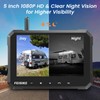 Magnetic Solar Wireless Backup Camera for Truck, 5 Inch No-Drill