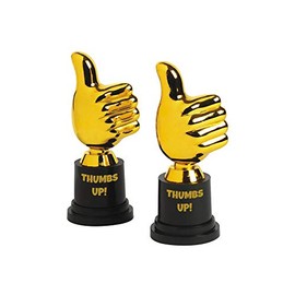 Fun Express Thumbs Up Trophies for Good Job Award - Set of 12 - Classoom Rewards and Staff Appreciation Awards