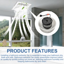 Upgrade 8663RP 8664RP Bathroom Fan Motor Replacement & Fan Blower Wheel Assembly Fits for Broan Nutone 8663RP 8664RP 8814 671RB 672RB 8832N B Unit 750 751 Exhaust Fan Parts