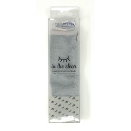 Lemon Lavender In the Clear Makeup Removing Towel with Hanging Loop and Suction Hook (Gray)
