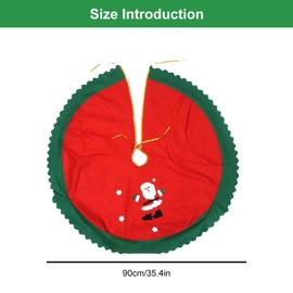 Christmas Tree Skirt Round 90 cm Christmas Tree Blanket Skirt, Christmas Tree Blanket Rug, Red Christmas Tree Skirts Base, Round Shape Christmas Tree Skirt, Christmas Tree Blanket