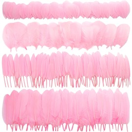 SevenFish 320pcs Pink Feathers for Crafts, 2-8inch Feathers Natural Goose Feathers for Wedding Home Party DIY Crafts Dream Catcher Jewelry Supplies