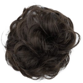 PRETTYSHOP Scrunchie Scrunchy Bun Up Do Hair piece Hair Ribbon Ponytail Extensions Wavy Curly or Messy brown 9