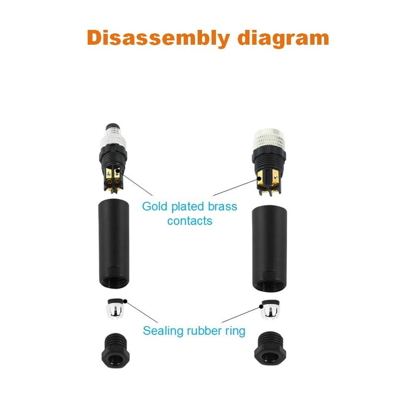 Solnique M8 4-Pin Male & Female Aviation Wire Connector, Waterproof