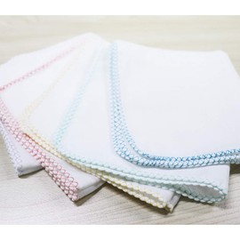 Premium Fluffy Double Weave Gauze Handkerchief, Plain, 10.2 x 10.2 inches (26 x 26 cm), Pack of 5