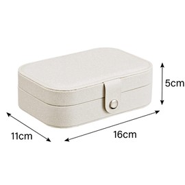LUOHONG Jewellery Box 16.5 x 11.5 x 5.5 cm, Small Travel Case for Women, Jewellery Organiser for Rings, Earrings, Necklaces (White)