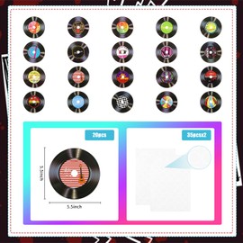 Blank Vinyl Records Decor, 5.5 Inch Wall Collage Kit Aesthetic Pictures, 20PCS CD Album Cover Posters Bedroom Decor for Teens Boys Girls,Rock and Roll Music Party Decorations (Material Cardboard)
