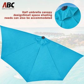 ABCCANOPY Patio Umbrella 11FT - Outdoor Half Umbrellas for Patio, Backyard, Garden, Deck (Turquoise)