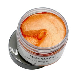 Hair Wax Dye Styling Cream Mud, Instant Hair Coloring Dye Wax,Washable Temporary Hairstyle Cream 4.23 oz, Hair Pomades, Natural Hairstyle Wax for Men and Women Party Cosplay (Orange)