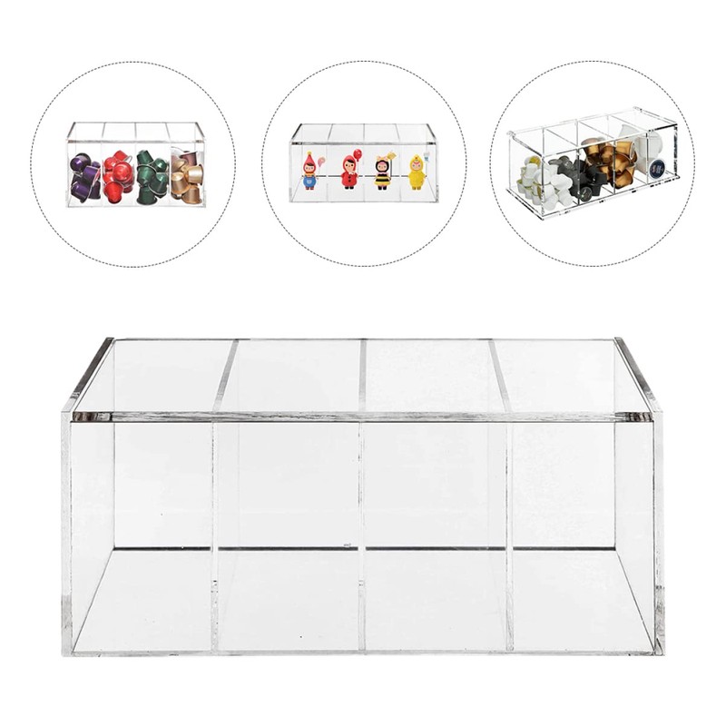 STOBAZA Multifunctional Acrylic Storage Box with Compartments Space-Saving Organizer for