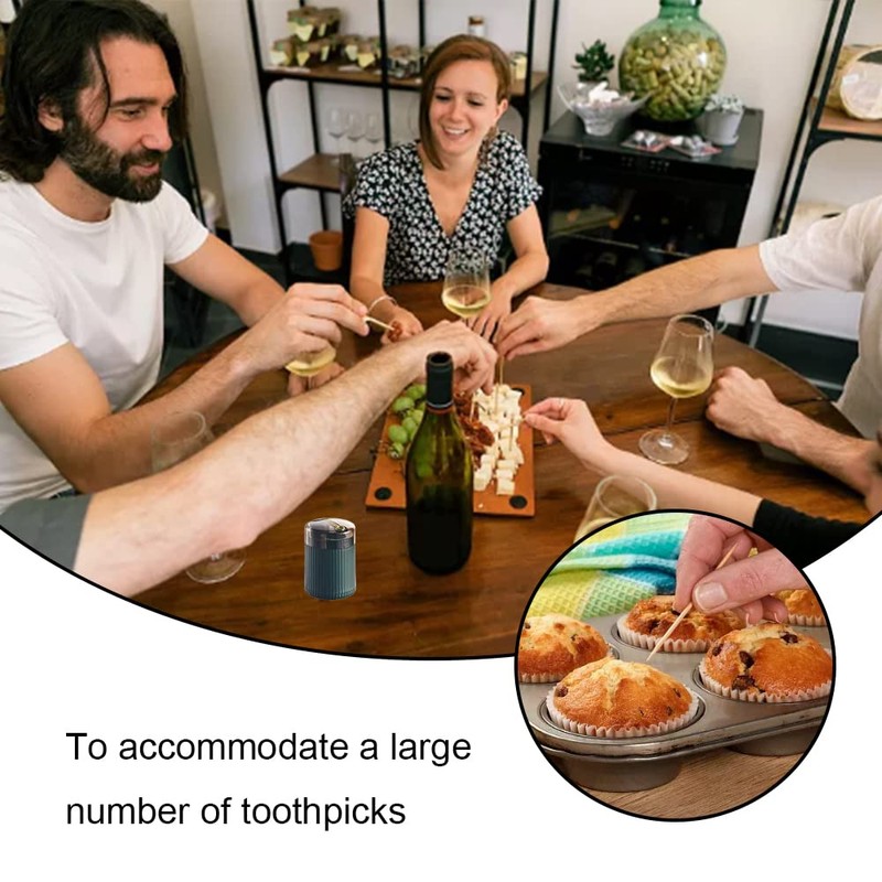 MANXIYECHEN Toothpick Dispenser Portable Pop-up Automatic Toothpick Box Table Toothpicks
