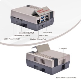 GeeekPi Game5Pi Case with M.2 NVMe PCIe Board N08 and Armor Lite V5 Active Cooler for Raspberry Pi 5, Support M.2 NVMe 2230/2242 SSD