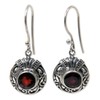 NOVICA Artisan Handmade Garnet Dangle Earrings Fair Trade .925 Sterling