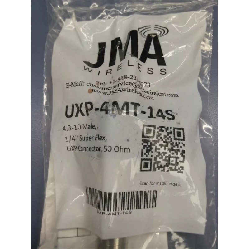 JMA Wireless 4.3-10 Male Connector 1/4" Superflexible Cable UXP-4MT-14S