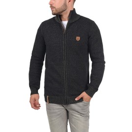 Indicode Men's Andy Cardigan, Chunky Knit Pullover with Stand-Up Collar and Zip - xl