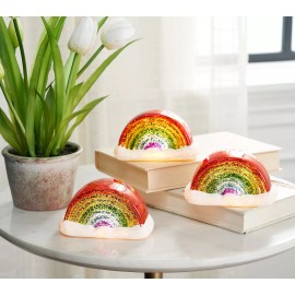 Valerie Parr Hill Set of 3 Illuminated Mercury Glass Rainbows by Valerie