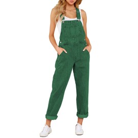 luvamia Women's Casual Adjustable Denim Bib Overalls Jeans Pants Fashion Loose Overall Jumpsuits Denim Jumpsuits For Maternity Women Olive Green Jumpsuit For Women Evergreen Size Xxlarge