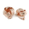 20mm D/Rose Gold Tone Textured Knot Clip On Earrings