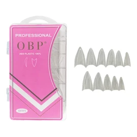 Obp Caja Con 100 Tip Uña Postiza Stiletto Blanca O Transparente