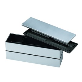 HAKOYA メンズスリム二段弁当 メタリックシルバー 52333