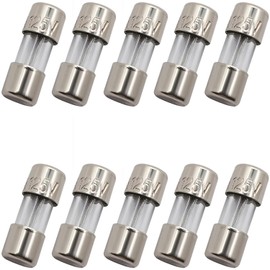 SIXQJZML 10 Pack F5AL Fast-Blow Mini Fuse 5A Max 5 amp 125V Glass Fuses 0.14 x 0.39 inch / 3.6 x 10 mm (125Volt) (F5A)