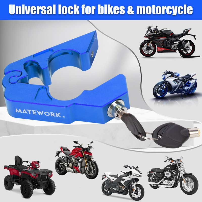 Matework Motorcycle Lock Anti Theft Heavy Duty, Motorcycle Handlebar with