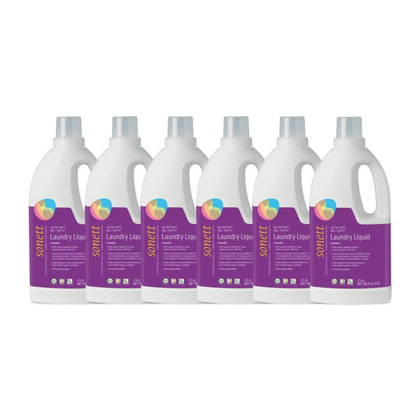 Sonett Organic Laundry Liquid Detergents, Lavender (6 Count) for all textiles Certified Organically Grown