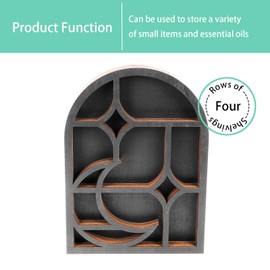 JINJUDUO Crystal Shelf, Trinket or Knick Knack Display Shelf, Treasures Elegant Mini Display Case, Shadow Box for Home Decor or Your Favorite Collectibles (Stars and Moon)