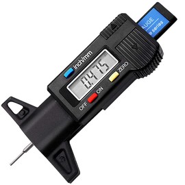 FANGXIN Tire Tread Depth Gauge, Digital Tire Tread Depth Gauge LCD with Inch and MM Conversion of 0-0.98 Inches, Tread Checker Tire Tester for Cars Motorcycle Trucks Vans SUV (Black)
