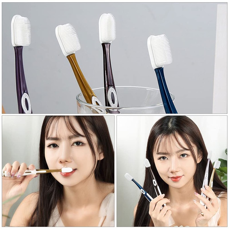 Healifty 4Pcs Silicone Toothbrushes Bristles Toothbrush Soft Toothbrush for Sensitive