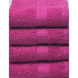 13x13 | Premium Washcloth Set | Absorbent, Ring Spun, Washcloths, Hand towels for Bathroom, 100% Cotton, Face Towels, fingertip towels, Soft, For Daily Use (Pack of 4) (Hot Pink, 13x13)