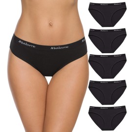 Wealurre Womens Underwear Cotton Bikini Breathable Sport Low Rise Panty for Women Multipack(6001L,Black)