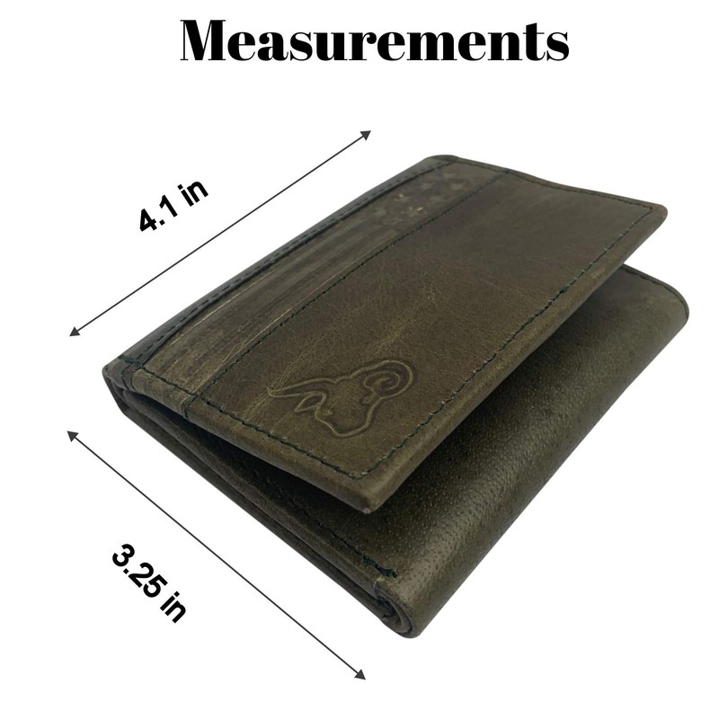 Genuine Leather Slim Classic Trifold Men Wallets RFID Blocking USA