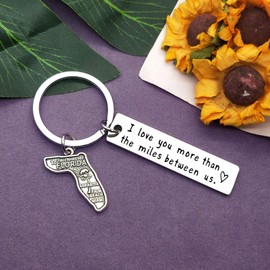 Anniversary Keyring Couple Keyring Keychain Long Distance Relationship Gift Going Away Gift Travel Gift for Girlfriend Boyfriend Husband Dad Couples Gift I Love You Keyring Christmas Birthday Gift