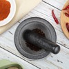 Polished Granite Mortar and Pestle Set, Stone Grinder Bowl for